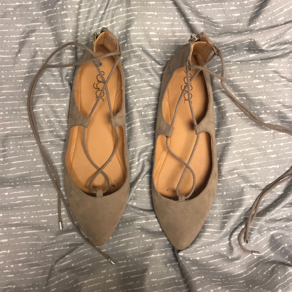 Suede gray flats